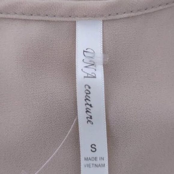 Blouse Small DNA Couture Tan Sleeveless C5352 - Picture 5 of 6